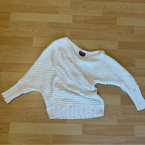 Bebe off the shoulder soft knit asymmetrical sweater size SMALL